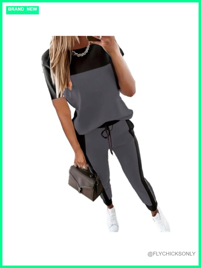 Color Block Jogger Tracksuit 2 Piece Lounge Set